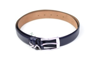 Curea barbati eleganta din piele naturala, de culoare bleumarin , 3.5 cm - CB9110 - Img 4