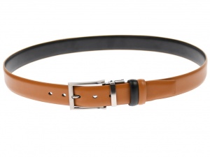 Curea barbati eleganta, din piele naturala,ecologica maro deschis 3.5 cm - DR1220NMD - Img 4