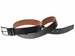 Curea barbati eleganta, din piele naturala, neagra 3.5 cm - DR1201N - Img 3