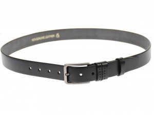 Curea barbati eleganta, din piele naturala, neagra 3.5 cm - DR1215N - Img 3