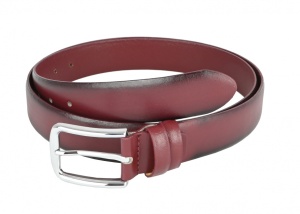 Curea barbati eleganta, din piele naturala, visinie 3.4 cm - 00002283VIS - Img 2