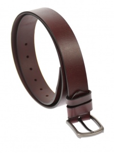 Curea barbati eleganta, din piele naturala, visinie 3.5 cm - DR1218VIS - Img 4