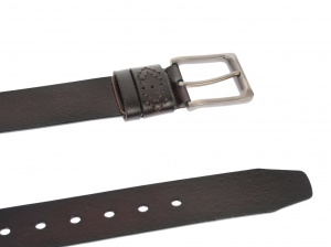 Curea barbati eleganta, din piele naturala, visinie 3.5 cm - DR1242VIS - Img 3