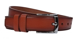 Curea barbati, eleganta, pentru costum, din piele naturala, Maro, 3cm - CK82M