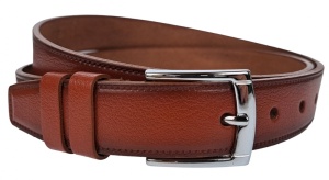 Curea barbati, eleganta, pentru costum, din piele naturala, Maro, 3cm - CK82M - Img 3