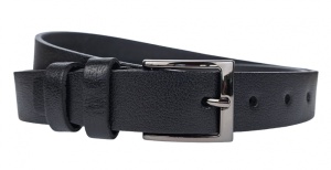 Curea barbati, eleganta, pentru costum, din piele naturala, Negru, 3cm - CK77N - Img 2