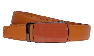 Curea barbati eleganta pentru costum piele naturala, Portocaliu, 3.5cm TK12PRT