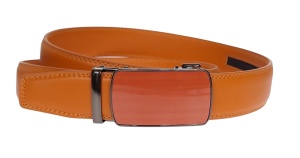 Curea barbati eleganta pentru costum piele naturala, Portocaliu, 3.5cm TK12PRT - Img 5
