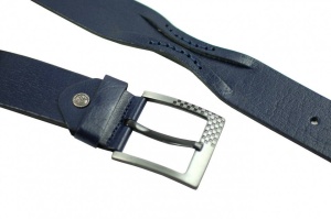 Curea casual barbati din piele naturala - Bleumarin DR-400CKBLM4 - Img 2
