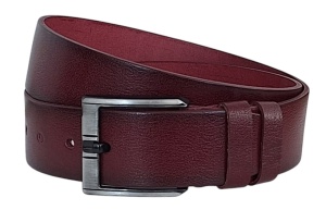Curea din piele naturala pentru barbati latime 4.5 cm, Bordeaux - CK219VIS - Img 2