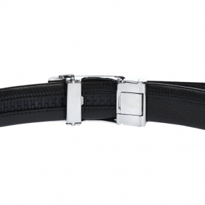 Curea din piele pentru barbati, catarama metalica fara ac, latime 3.5 cm, lungime reglabila, negru - LS224NSS - Img 3
