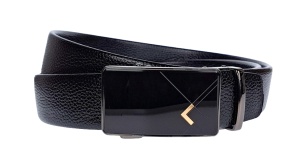 Curea eleganta barbati pentru costum, catarama metalica fara ac, latime 3.5 cm, lungime reglabila, negru - CK214N