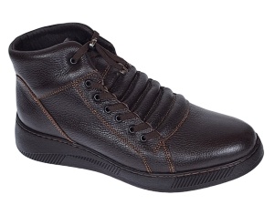 Ghete barbati casual din piele naturala, cu elastic, imblanite Maro GS414M - Img 10