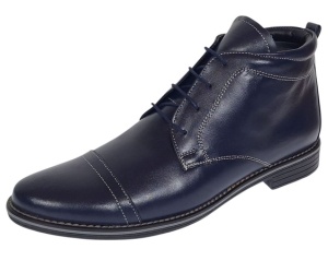 Ghete barbati casual din piele naturala imblanite Bleumarin BOND1BL - Img 4