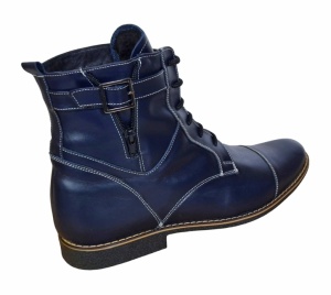 Ghete barbati casual din piele naturala imblanite Bleumarin - GBOND2BL - Img 3