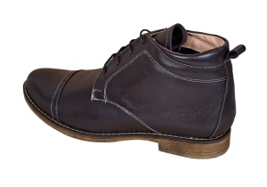 Ghete barbati casual, din piele naturala, imblanite, maro, BOND1MBOX - Img 2