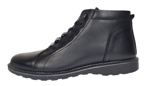 Ghete barbati casual din piele naturala imblanite Negre GS2021N - Img 4