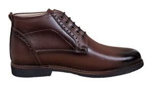 Ghete barbati casual din piele naturala maro imblanite Karo GKR56M - Img 4