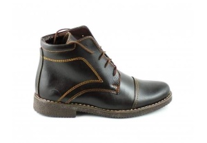 Ghete barbati casual - elegante din piele naturala maro ET99SM - Img 5