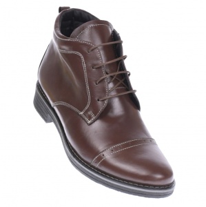 Ghete barbati din piele naturala casual-elegant, imblanite, cu sireturi, GBOND1M - Img 5