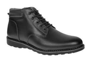 Ghete barbati din piele naturala cu siret si fermoar (imblanite) Corsa Negru GKR3XN