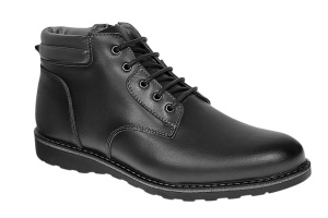 Ghete barbati din piele naturala cu siret si fermoar (imblanite) Corsa Negru GKR3XN - Img 10