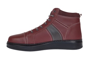 Ghete barbati din piele naturala imblanite Bordo, GKR40VIS - Img 4