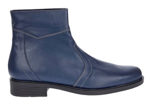 Ghete barbati din piele naturala, imblanite, elegante, cu fermoar, Bleumarin - GB99BLA1 - Img 6