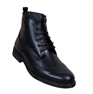 Ghete barbati Oxford din piele naturala imblanite GKR29 Negru