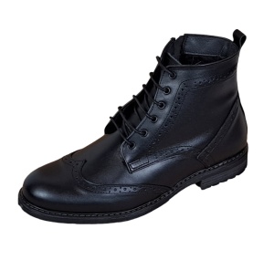 Ghete barbati Oxford din piele naturala imblanite GKR29 Negru - Img 4