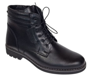 Ghete casual barbati din piele naturala imblanite Tomy Negru GKR26N - Img 5