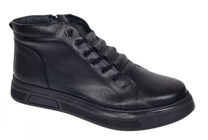 Ghete casual barbati model iarna din piele naturala cu fermoar GS2021GN - Img 3