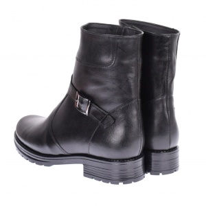 Ghete dama, casual, din piele naturala, cu fermoar, negre, imblanite - 9CATN - Img 6