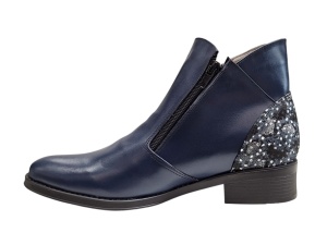 Ghete dama casual din piele naturala Nataly Indigo - Img 3