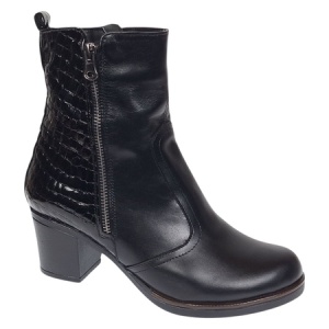 Ghete dama casual imblanite din piele naturala de culoare neagra GD206NBOX - Img 6