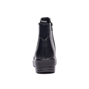 Ghete dama din piele eco cu fermoar imblanite Negru W33-8N - Img 3