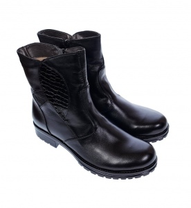 Ghete dama din piele naturala cu fermoar imblanite MVS55N - Img 3