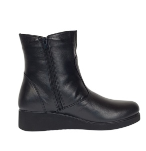 Ghete dama din piele naturala cu fermoar imblanite Orto Negru MVS50ORT - Img 3