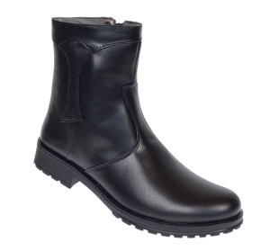 Ghete dama din piele naturala imblanite de culoare neagra MVS73N - Img 8
