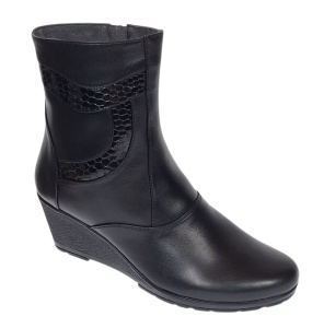 Ghete dama din piele naturala imblanite Orto Negre MVS34ORT