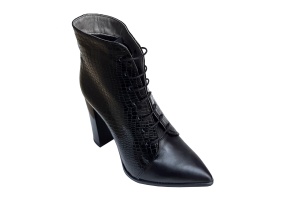 Ghete dama elegante negre din piele naturala croco si box - NA0123 - Img 4