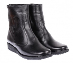 Ghete dama orto negre din piele naturala imblanite G964N - Img 4