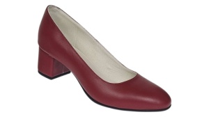 Marimea 37 Pantofi eleganti dama din piele naturala box, toc 5 cm - LNA73GRENA - Img 6