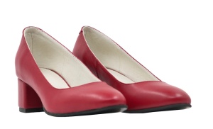 Marimea 38 Pantofi eleganti dama, rosii, din piele naturala box, toc 5 cm - LNA73ROSU - Img 6