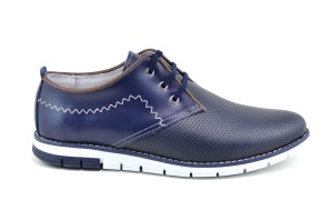 Oferta 40, 42 Pantofi barbati sport din piele naturala bleumarin Yanis Blue Confort - Img 3