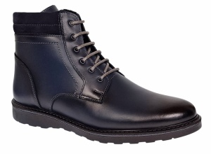 Oferta Ghete barbati sport casual din piele naturala cu siret si fermoar (imblanite) Corsa Blue - Img 7