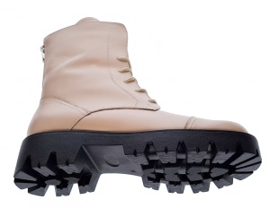 Oferta Ghete dama din piele naturala bej, cu siret - Kamelya - Img 4