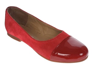 OFERTA marimea 35, 39 - Balerini dama, din piele naturala intoarsa, cu varf lacuit, rosu - LARENALACRVEL - Img 2