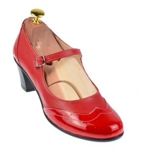 Oferta marimea 36 Pantofi dama rosii, eleganti, din piele naturala, cu toc de 7 cm, LP104RR - Img 4