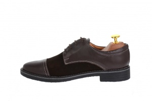Oferta marimea 37, pantofi barbati casual din piele naturala, culoare maro, LPAMM - Img 3